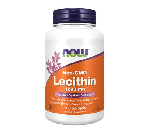 Лецитин 1200 мг, Lecithin 1200 mg, Now Foods, 100 капсул