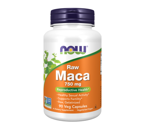 Мака необработанная 750 мг, Maca 750 mg, Now Foods, 90 капсул