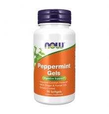 Масло перечной мяты, Peppermint Gels, Now Foods, 90 капсул