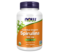 Спирулина, Spirulina, Now Foods, 200 таблеток