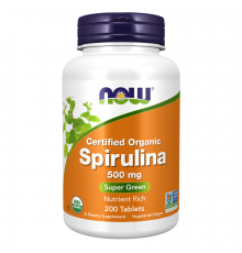 Спирулина, Spirulina, Now Foods, 200 таблеток