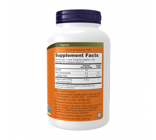 Пребиотик Инулин, Inulin, Now Foods, 227 г