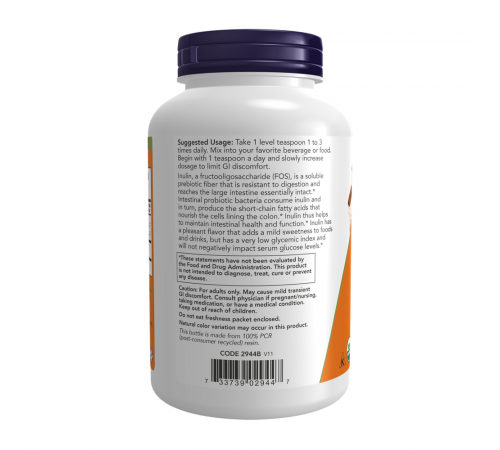 Пребиотик Инулин, Inulin, Now Foods, 227 г