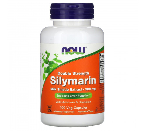 Силимарин и экстракт расторопши, Silymarin 300 mg, Now Foods, 100 капсул