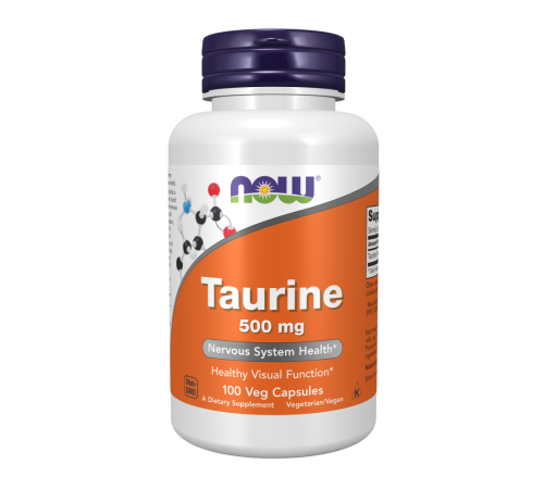 Таурин 500 мг, Taurine 500 mg, Now Foods, 100 капсул