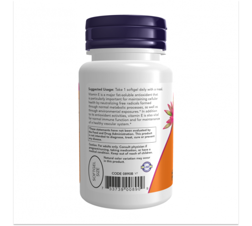 Витамин Е, E-400, Now Foods, 250 желатиновых капсул