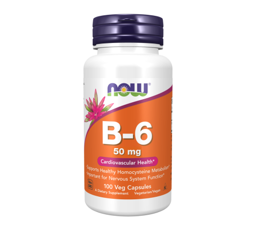 Витамин В6 50 мг, Vitamin B-6 50 mg, Now Foods, 100  капсул
