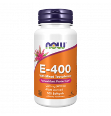 Витамин E со смешанными токоферолами, Vitamin E-400, Now Foods, 100 капсул