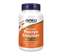 Жевательные пастилки с ферментами папайи, Papaya Enzymes, Now Foods, 180 жевательных пастилок