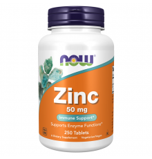 Цинк 50 мг, Zinc 50 mg, Now Foods, 250 таблеток