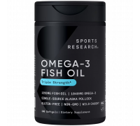 Рыбий жир с Омега-3, Omega-3 Fish Oil AlaskOmega, Sports Research, 180 капсул
