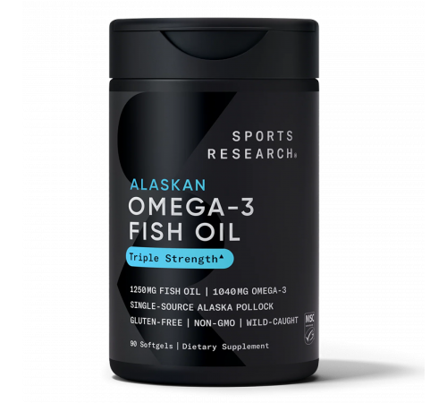 Рыбий жир с омега-3 1250 мг, Omega-3 Fish Oil 1250mg, Sports Research, 90 капсул