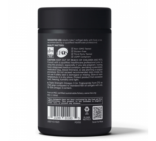 Рыбий жир с омега-3 1250 мг, Omega-3 Fish Oil 1250mg, Sports Research, 90 капсул