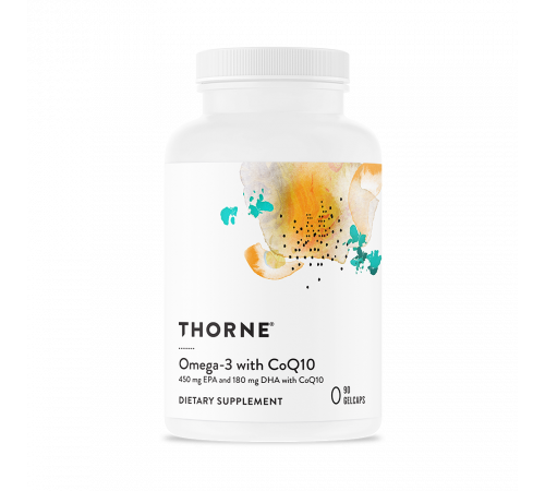 Омега-3 с коэнзимом Q10, Omega-3 with CoQ10, Thorne Research, 90 желатиновых капсул