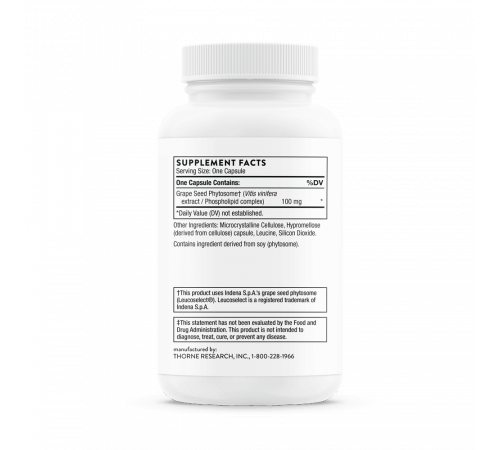 Экстракт виноградных косточек, Grape Seed Extract (O.P.C.-100), Thorne Research, 60 капсул