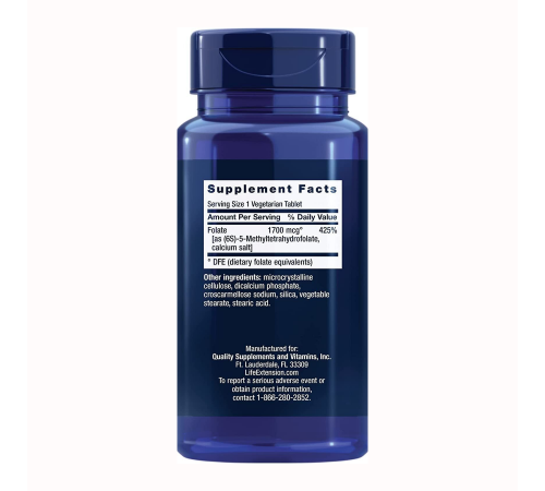 Оптимизированный фолат, Optimized Folate, Life Extension, 100 вегетарианских таблеток