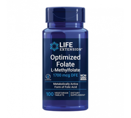 Оптимизированный фолат, Optimized Folate, Life Extension, 100 вегетарианских таблеток