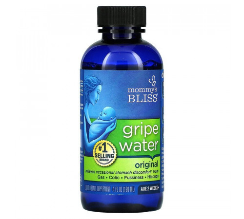 Оригинальная укропная вода для младенцев от 2 недель, Gripe Water Original, Mommy's Bliss, 120 мл