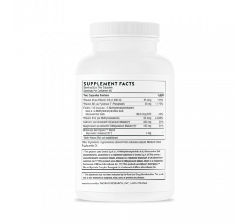 Комплекс для костей, Oscap, Thorne, 120 капсул