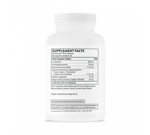 Комплекс пробиотиков с аминокислотами, Perma-Clear, Thorne, 180 капсул