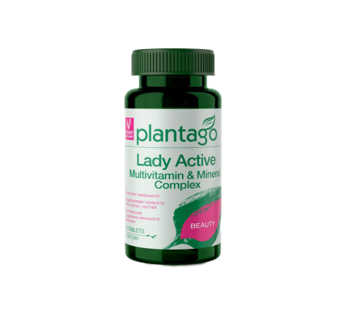 Витаминно-минеральный комплекс для женщин, Lady Active Multivitamin & Mineral, Plantago, 30 таблеток