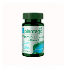 Витамин Д3 с Омега 3, Vitamin D3 600 ME & Omega 3, Plantago, 60 желатиновых капсул