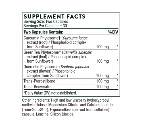 Транс-ресвератрол, PolyResveratrol-SR, Thorne, 60 капсул