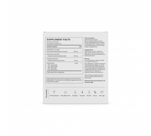 Пребиотики со вкусом граната и ягод, Prebiotic+, Thorne Research, 30 растворимых дисков