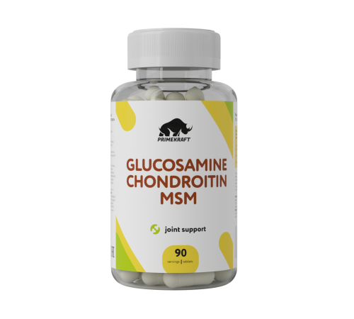 Глюкозамин Хондроитин с МСМ, Glucosamine chondroitin MSM, Prime Kraft, 90 таблеток