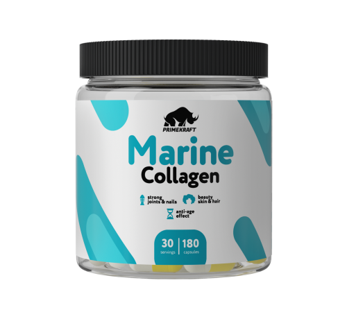 Гидролизированный морской коллаген, Marine Collagen, Prime Kraft, 180 капсул