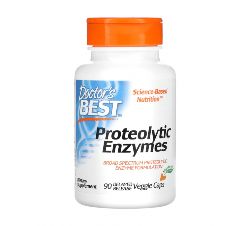 Протеолитические ферменты, Proteolytic Enzymes, Doctor's Best, 90 капсул