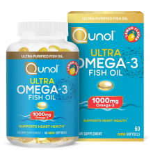 Омега-3 1000 мг, Omega-3 Mini Softgels, Qunol, 60 капсул