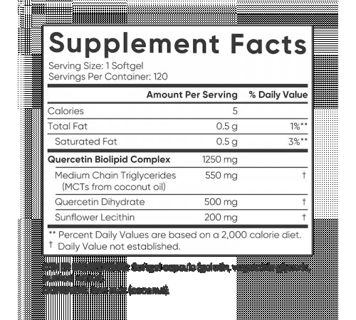 Кверцетин 500 мг, Quercetin 500 mg, Sports Research, 120 капсул