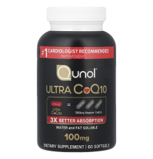 Ультра Q10 100 мг, Ultra CoQ10 100 mg, Qunol, 60 капсул
