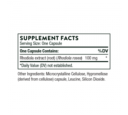 Родиола, Rhodiola, Thorne, 60 капсул