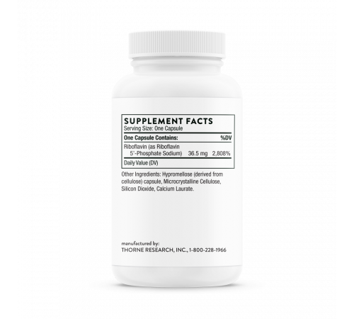 Витамин B2 Рибофлавин 5' фосфат, Riboflavin 5'-Phosphate, Thorne Research, 60 капсул