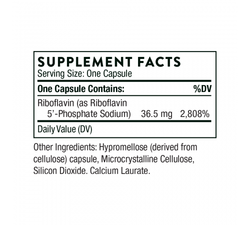 Витамин B2 Рибофлавин 5' фосфат, Riboflavin 5'-Phosphate, Thorne Research, 60 капсул