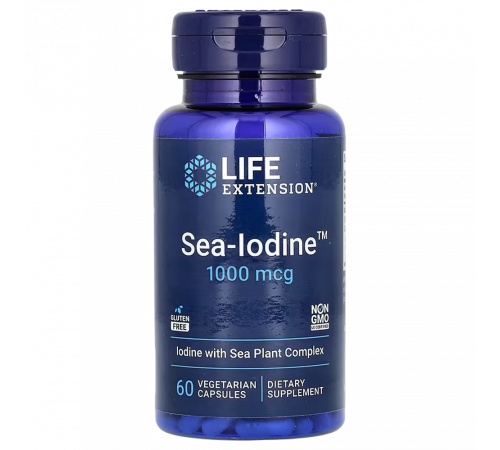 Морской йод, Life Extension Sea-Iodine, 1000 мкг, 60 вегетарианских капсул