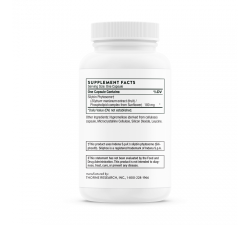 Фитосомы силибина, Siliphos, Thorne, 90 капсул
