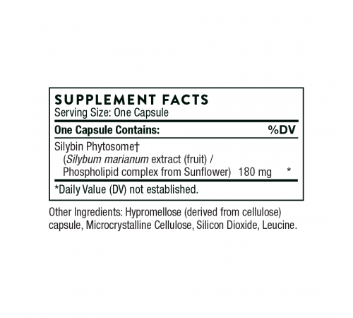 Фитосомы силибина, Siliphos, Thorne, 90 капсул