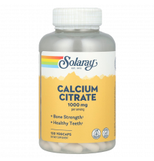 Цитрат кальция 1000 мг, Calcium Citrate 1000 mg, Solaray, 120 растительных капсул
