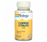 Цитрат меди, Copper Citrate, Solaray, 60 вегетарианских капсул