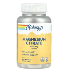 Solaray Магний Цитрат, Magnesium Citrate, 400 мг, 90 капсул
