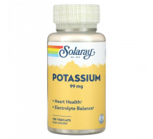 Калий, Solaray Potassium, 99 мг, 100 вегетарианских капсул
