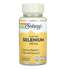 Селен бездрожжевой, yeast-free Selenium 100 mcg, Solaray, 90 вегетарианских капсул