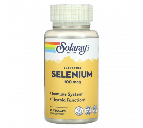 Селен бездрожжевой, yeast-free Selenium 100 mcg, Solaray, 90 вегетарианских капсул