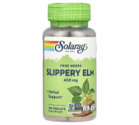 Красный вяз, Solaray Slippery Elm, 100 вегетарианских капсул
