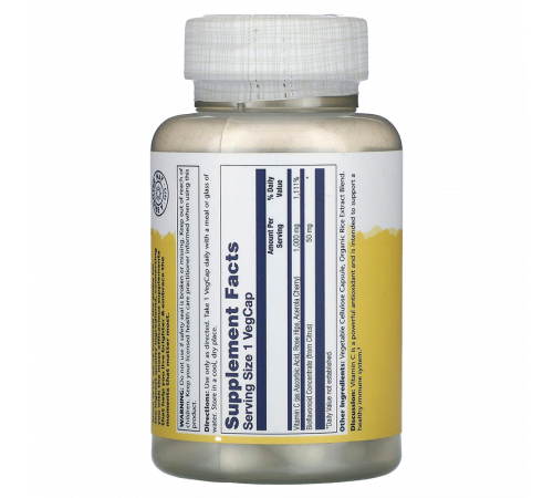 Витамин C с концентратом биофлавоноидов, Vitamin C with Bioflavonoid concentrate, Solaray, 100 вегетарианских капсул