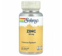 Цинк, Zinc, Solaray, 100 вегетарианских капсул