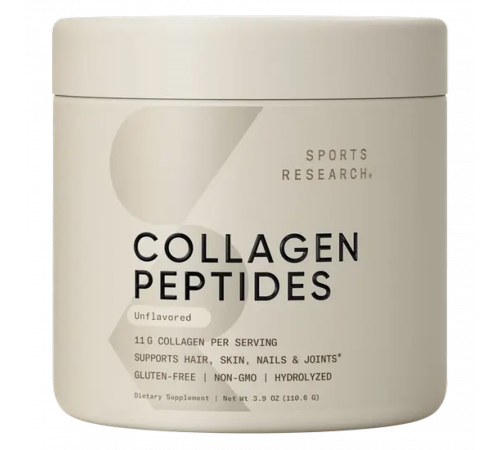 Пептиды коллагена без вкуса, Collagen Peptides Unflavored, Sports Research, 110,6 г.